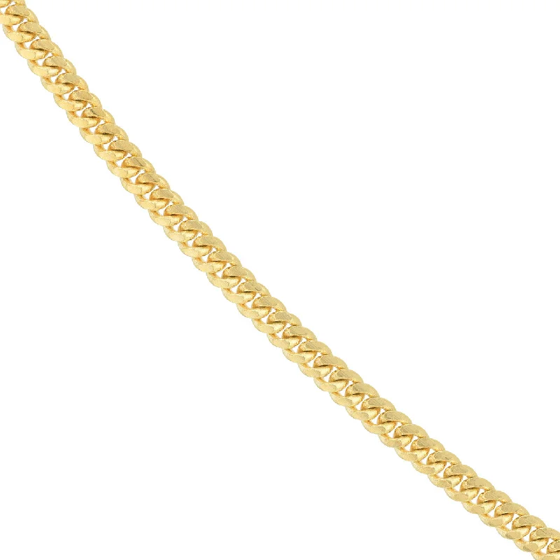 Solid 14K Yellow Gold 2.80mm Miami Cuban Chain Necklace with Lobster Lock