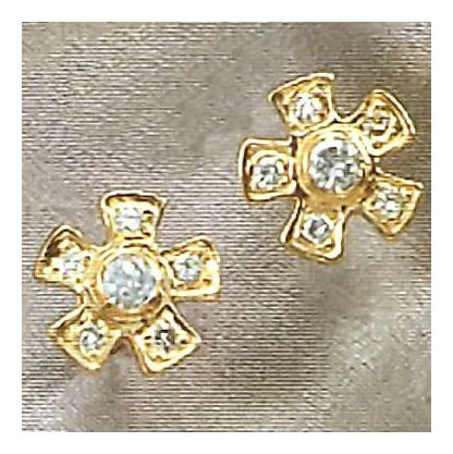 14k Diamond Posy Earrings (.31ct)