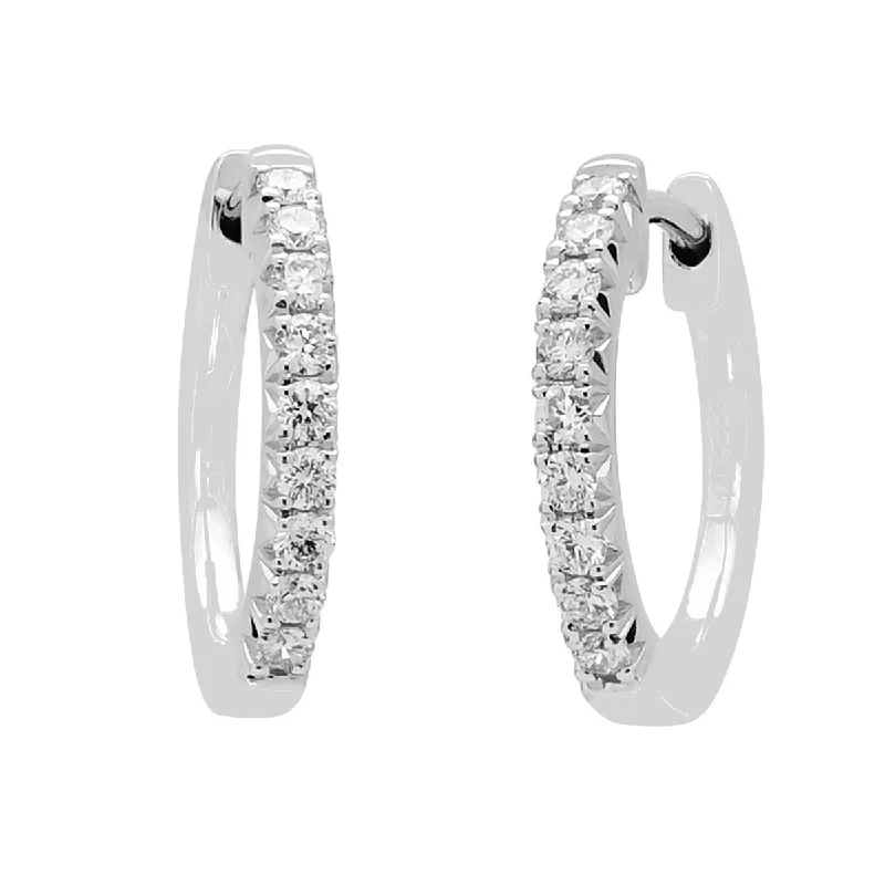 Diamond Hoop Earrings in 14kt White Gold (1/4ct tw)