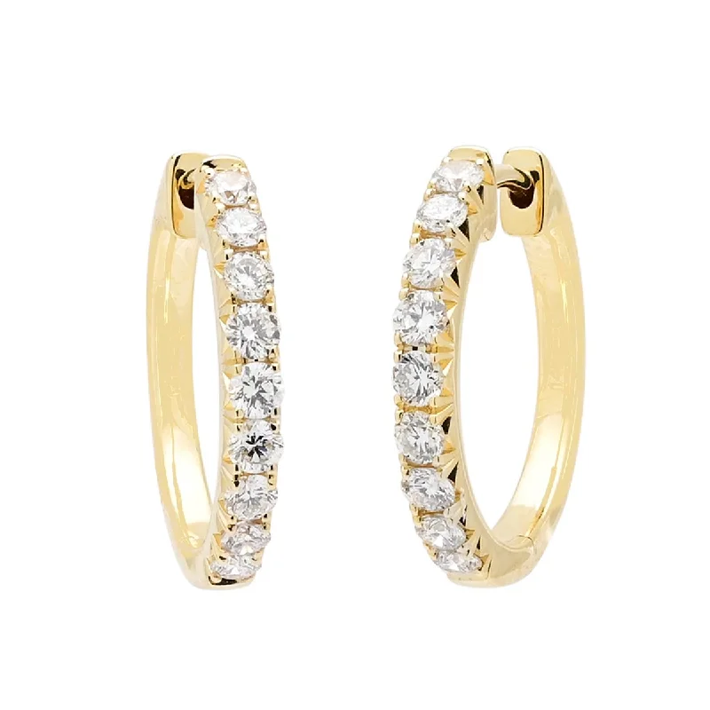 Diamond Hoop Earrings in 14kt Yellow Gold (1/2ct tw)