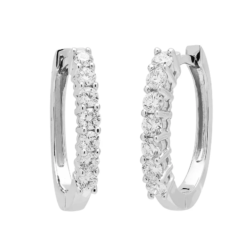 Diamond Hoop Earrings in 18kt White Gold (1/2ct tw)