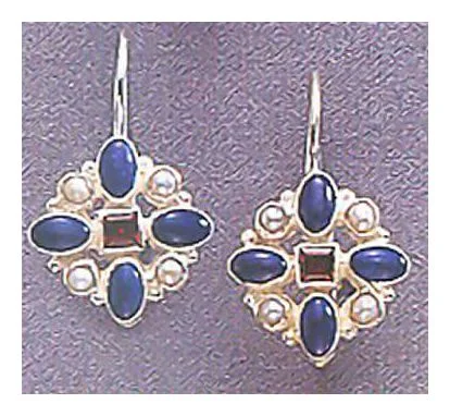 Lapis Cross Earrings