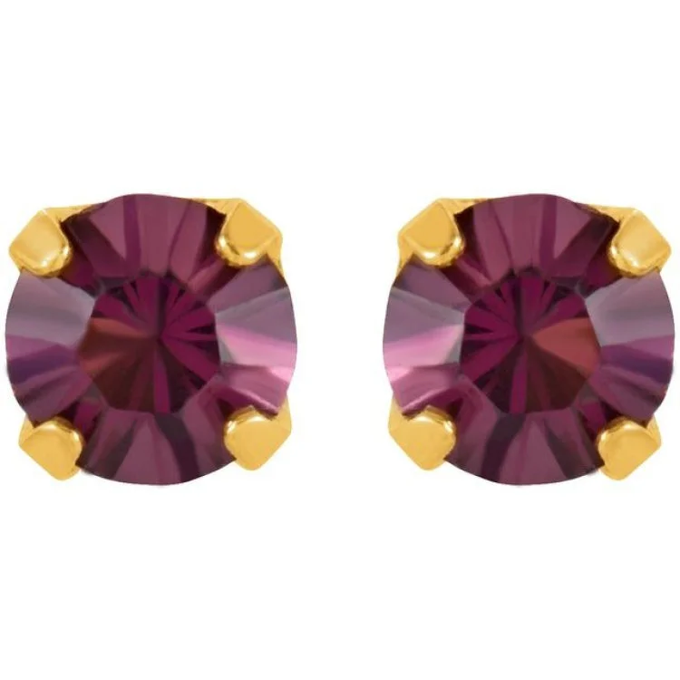 24K Gold-Plated Stainless Steel Imitation Amethyst Inverness® Piercing Earrings