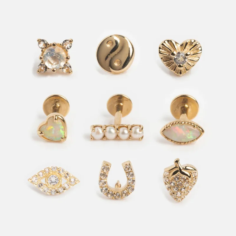 Solid Gold Flat Back Studs