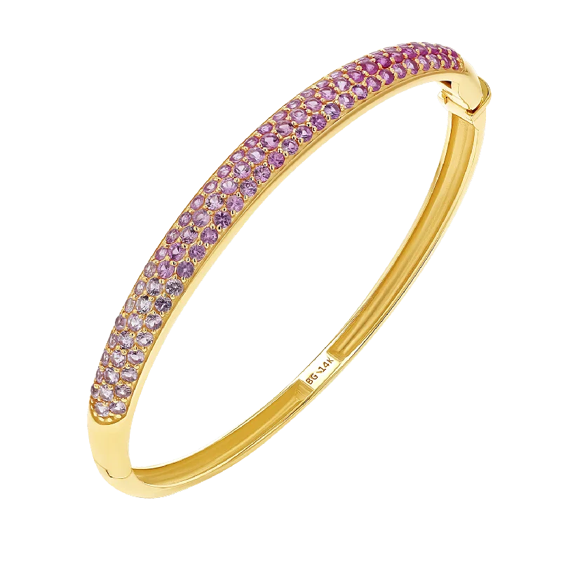 Ombré Pink Sapphire Cuff Bracelet