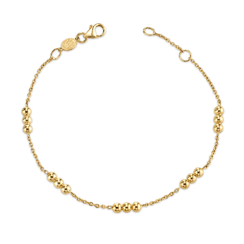 Kids Dainty Triple Gold Bead Bracelet