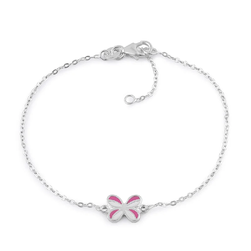 Sterling Silver Enamel Butterfly Bracelet