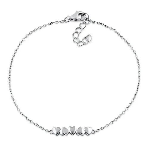 Sterling Silver Small Hearts Bracelet