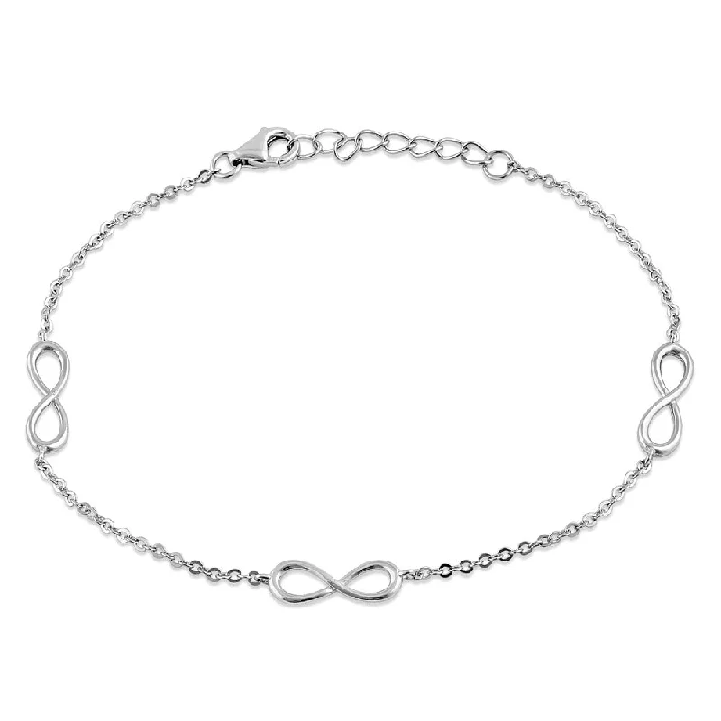 Sterling Silver Triple Infinity Bracelet