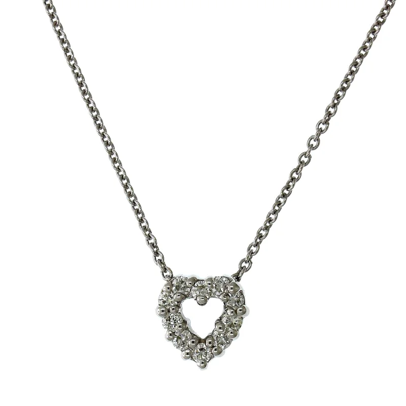 Roberto Coin 18K White Gold Small Diamond Heart Necklace